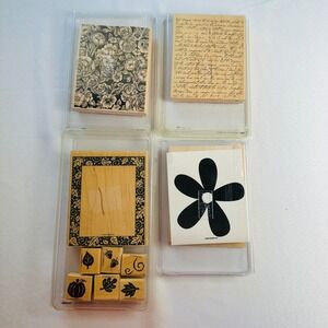 Stampin' Up! Wooden Stamp Sets French Script Floral Big Blossom All About Autumn
